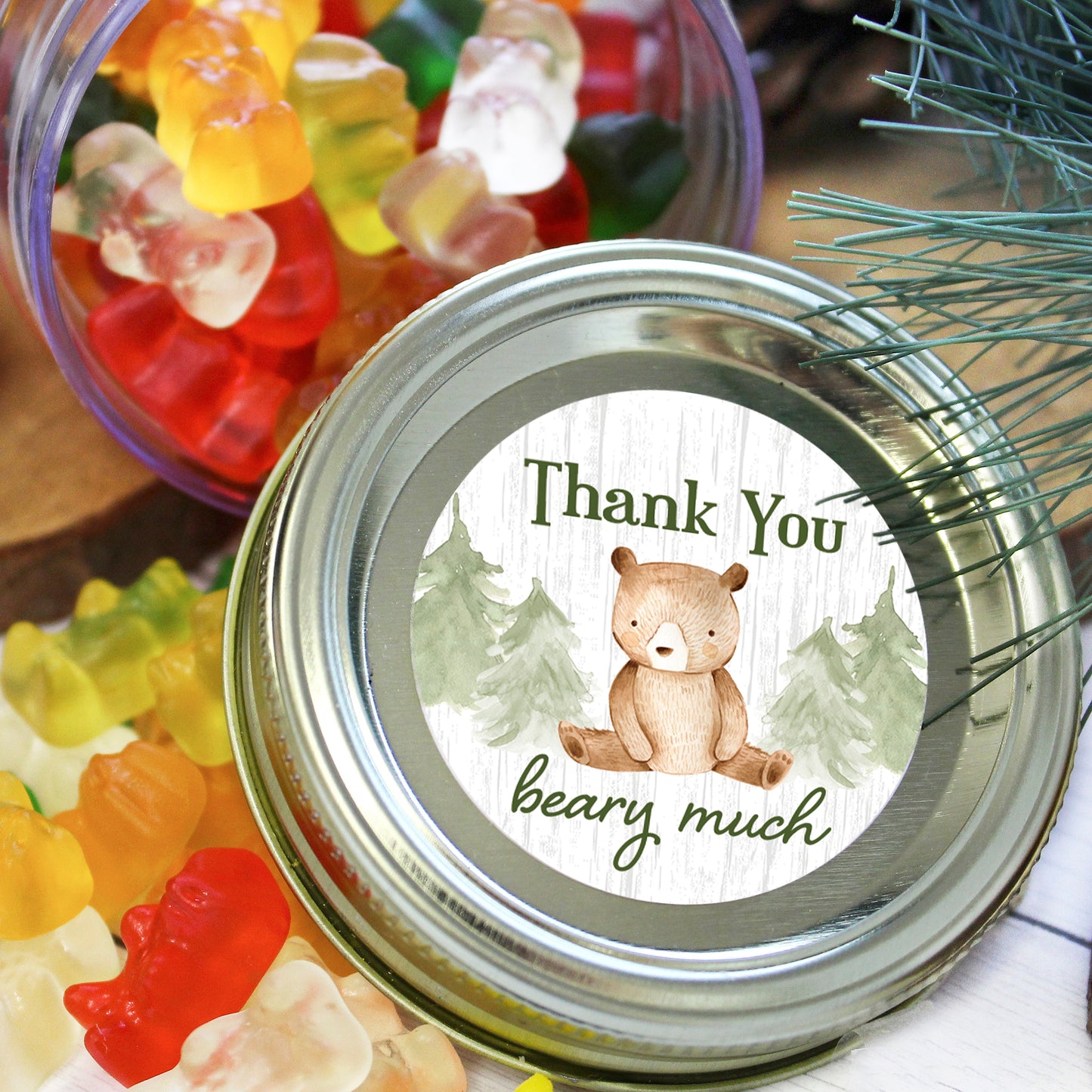 Woodland Bear: Thank You Beary Much Stickers - 40 Stickers