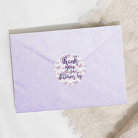 Butterfly Wishes: Purple & Pink - Kid's Birthday, Baby Shower  - Thank You for Fluttering By - 40 Stickers