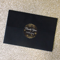 90th Birthday: Black & Gold - Thank You Stickers - 40 Stickers