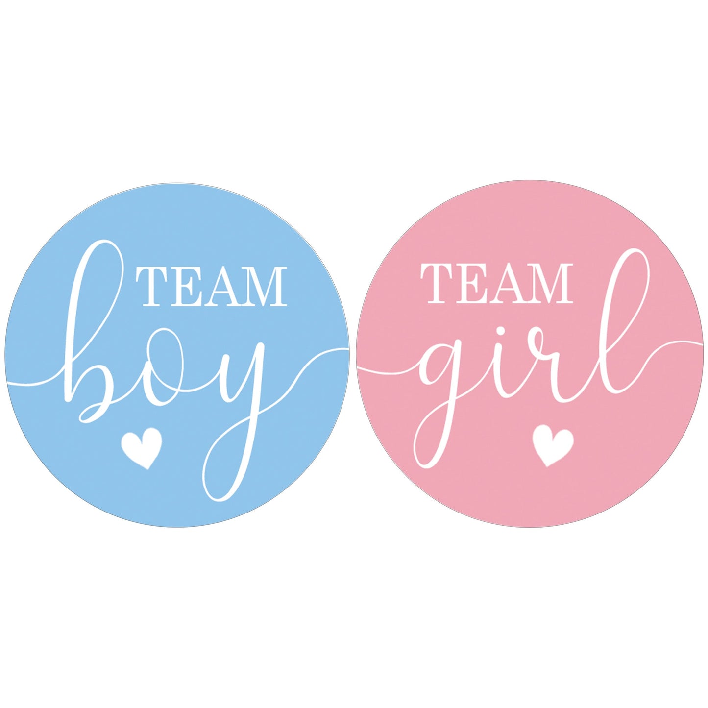 Baby Gender Reveal Party - Team Boy or Team Girl Stickers - 40 Pack