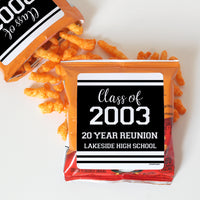 Personalized Class Reunion Chip Bag and Snack Bag Stickers