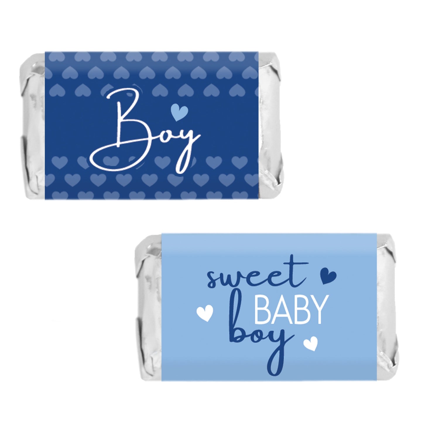 Sweet Baby Boy: Blue - Baby Shower Mini Candy Bar Labels -  45 Stickers