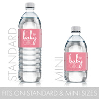 Add a pop of pink to your baby shower with these water bottle labels
