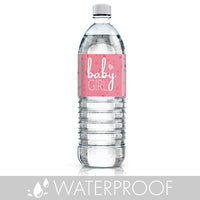 Make your baby shower memorable with these cute Pink It's a Girl water bottle labels