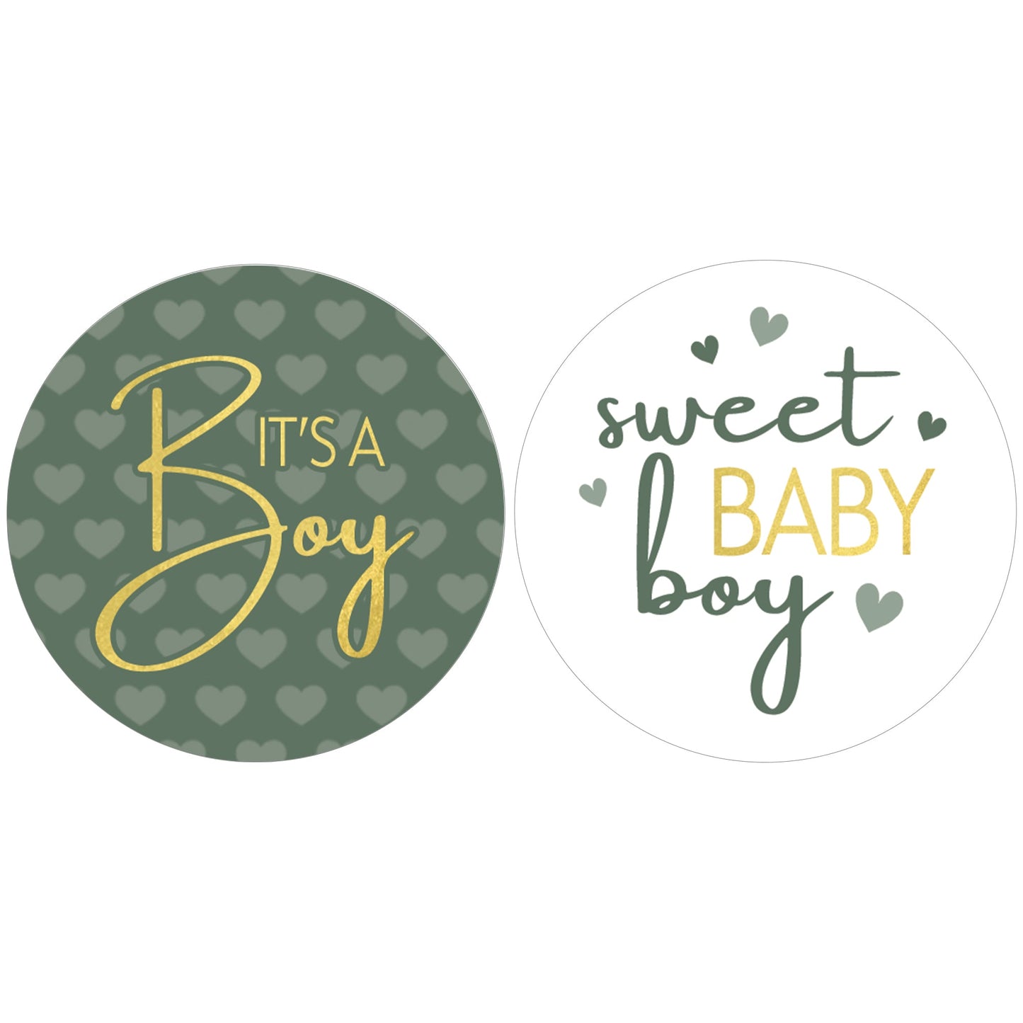 Sweet Baby Boy: Green - It’s a Boy Baby Shower Stickers  - 40 Stickers