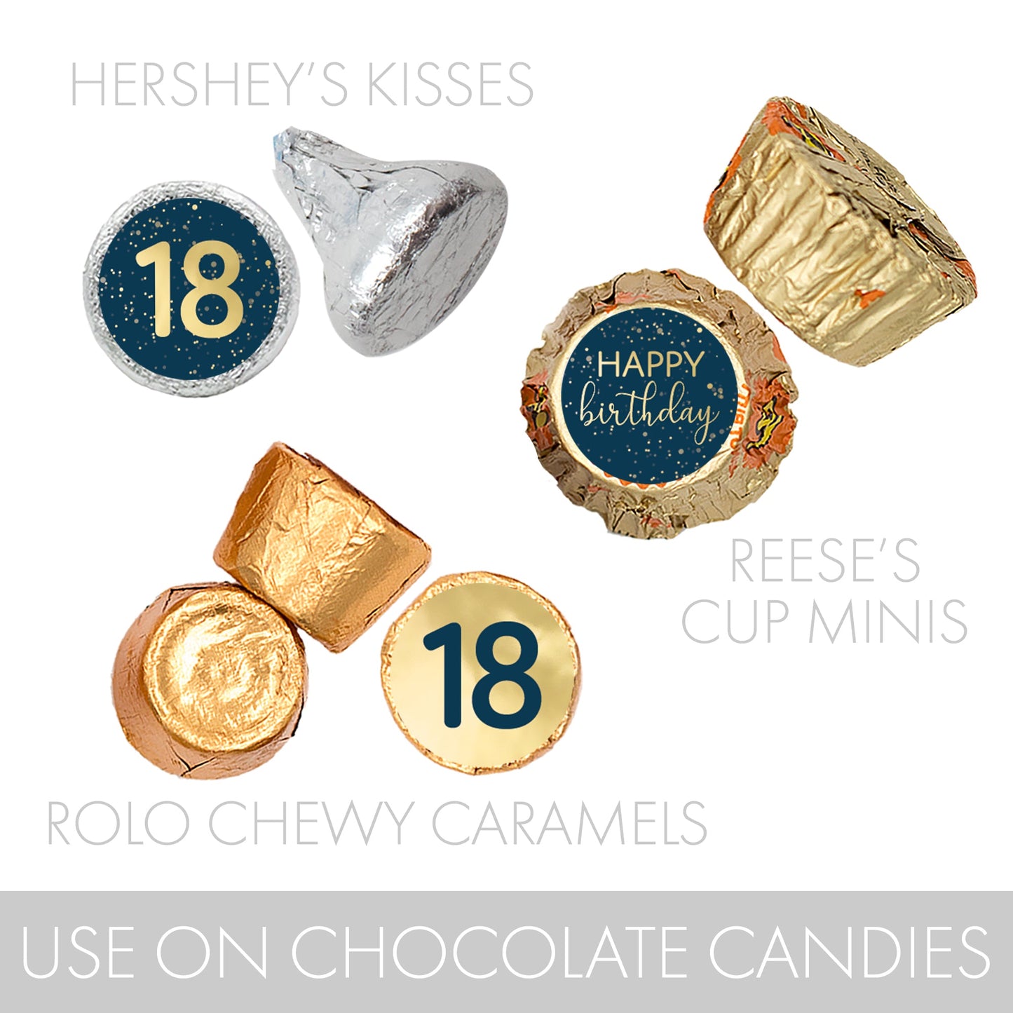 Celebrate your 100th birthday in style with these matching Hershey's Kisses stickers