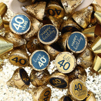 Premium navy blue and gold foil stickers perfect for decorating candy for an 40th birthday party