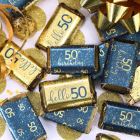 Navy blue and gold stickers perfect for an 50th birthday celebration.