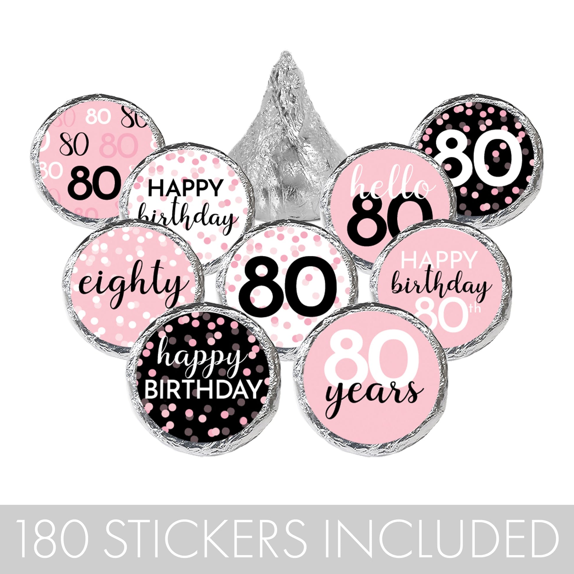 Pink 80th Birthday party favor
