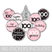 Pink 100th Birthday party favor