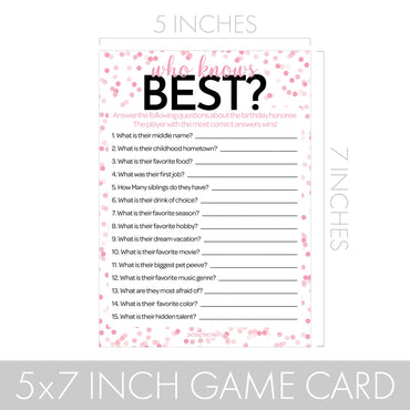 Born in The 1950s Pink & Black Birthday Party Game Bundle - 3 Games for 20 Guests