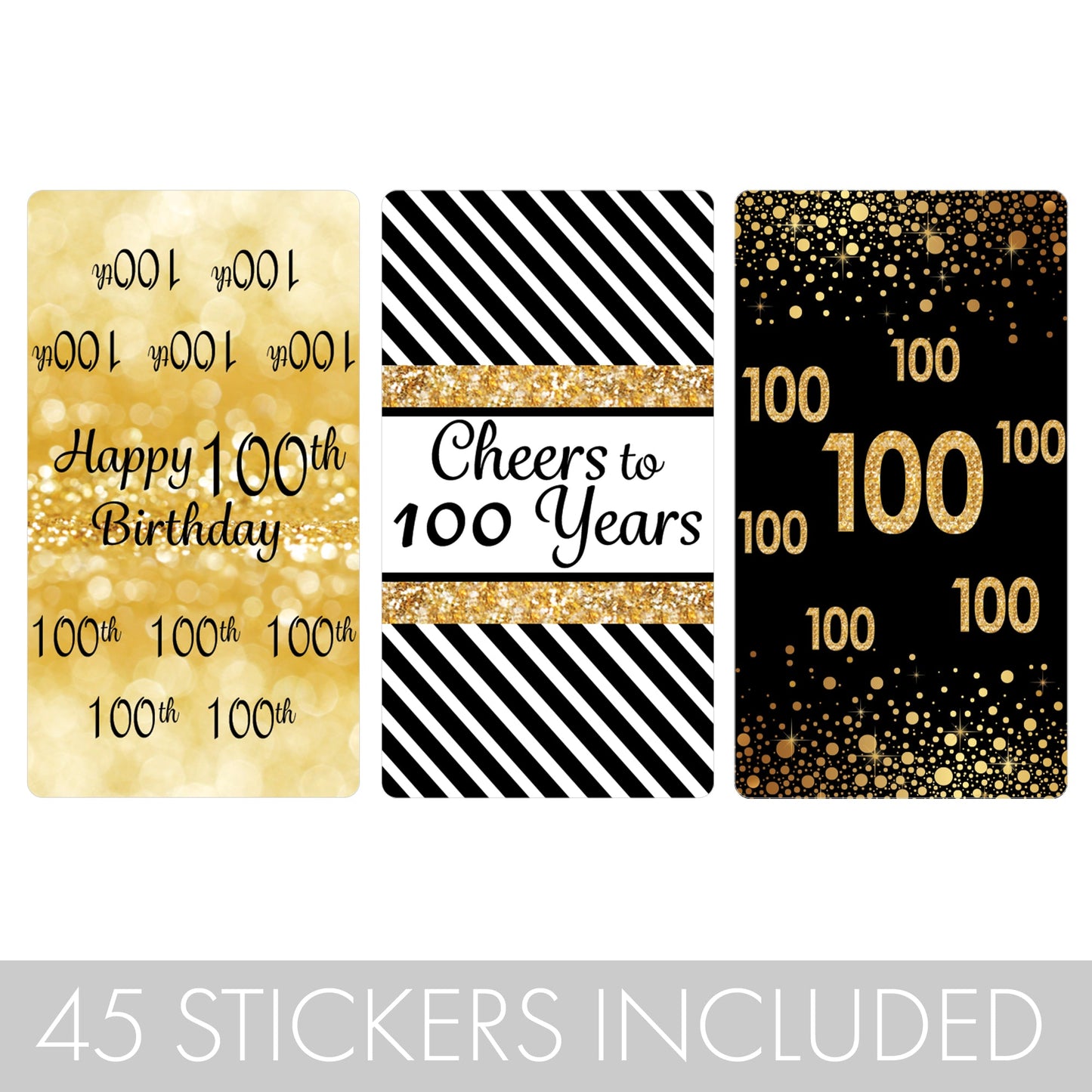  Add the Perfect Touch - 45 Count of 100th Birthday Party Mini Candy Bar Stickers 