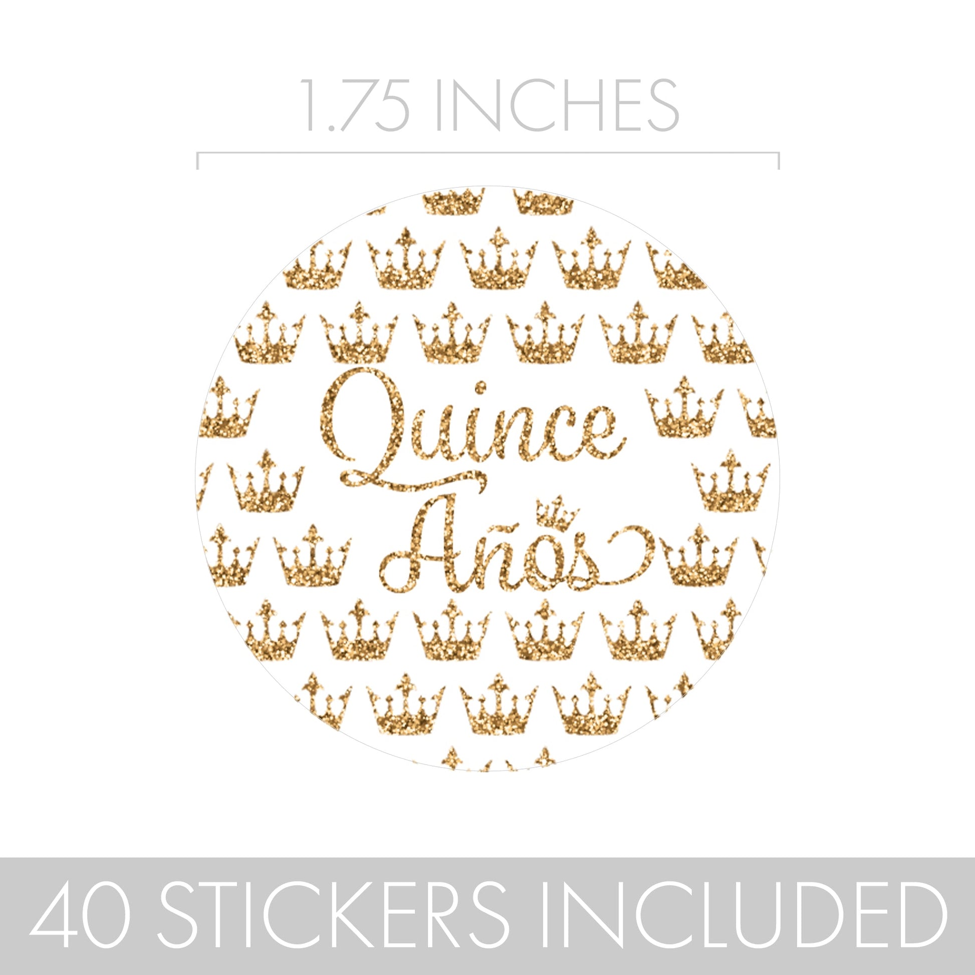 White and gold embellishments for your quinceañera favors - 40 stickers included.