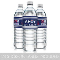 Ahoy It’s a Boy Baby Shower Water Bottle Labels - 24 Count