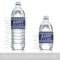 Ahoy It’s a Boy Baby Shower Water Bottle Labels - 24 Count