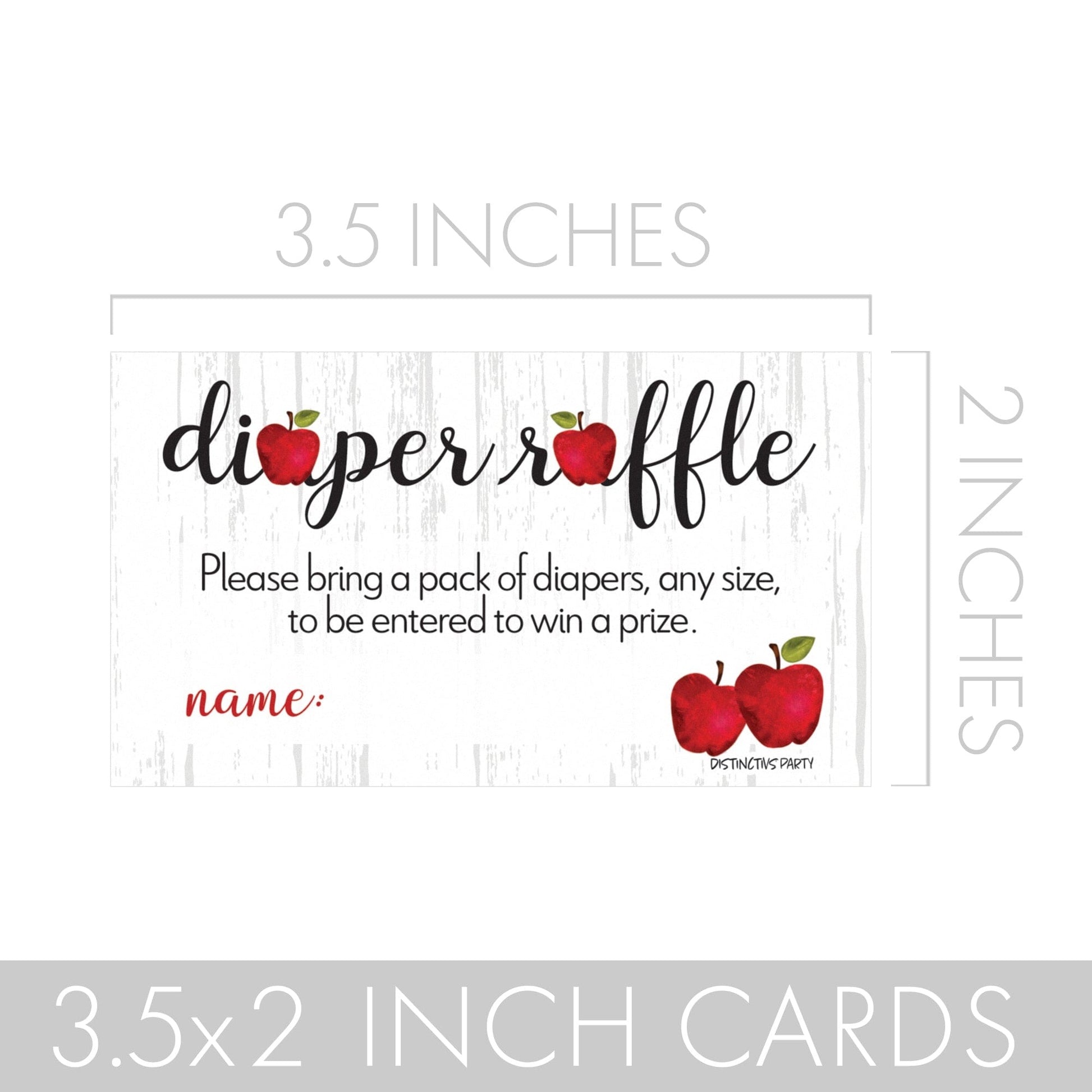 Apple Farmhouse Baby Shower Diaper Raffle Tickets - 50 Cards