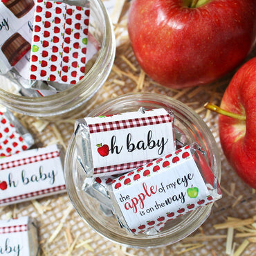 Apple Farmhouse Baby Shower Mini Candy Bar Labels - 45 Stickers