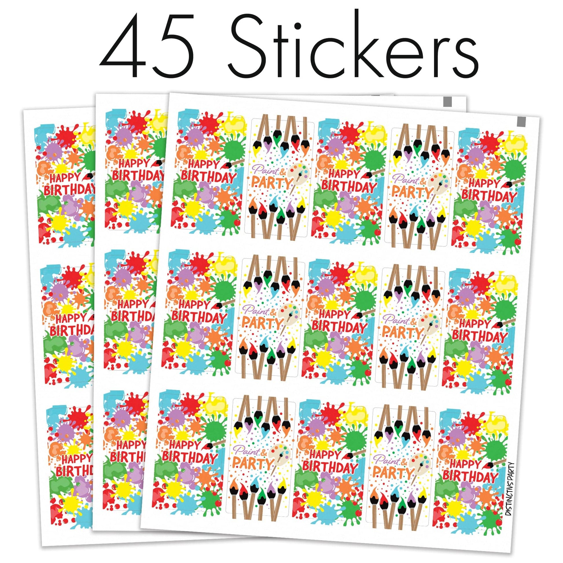 Art Birthday Party Mini Candy Bar Labels - Paint and  Party  - 45 Stickers
