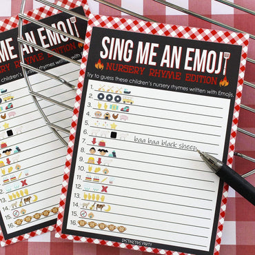 Baby-Q BBQ Baby Shower Emoji Game Cards - 20 count