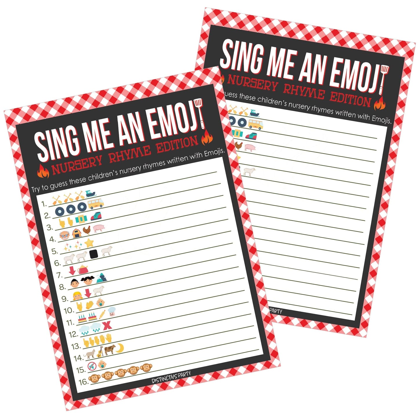 Baby-Q BBQ Baby Shower Emoji Game Cards - 20 count
