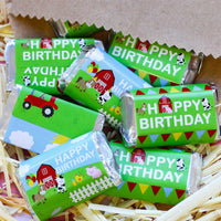 Barnyard Farm Animals Birthday Mini Candy Bar Labels - 45 Stickers