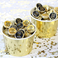 Let your 18th birthday shine with these black and gold stickers!