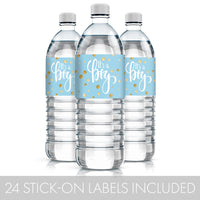 Blue and Gold It's a Boy Baby Shower Water Bottle Labels - 24 Count