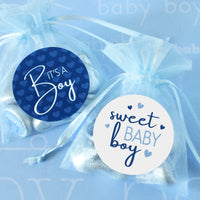 Blue It’s a Boy Baby Shower Stickers  - 40 Labels