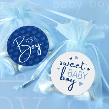 Blue It’s a Boy Baby Shower Stickers  - 40 Labels