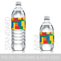 Building Blocks Birthday Party Water Bottle Labels - 24 Count