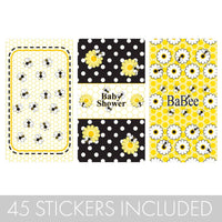 Bumble Bee Baby Shower Mini Candy Bar Stickers - 45 Count