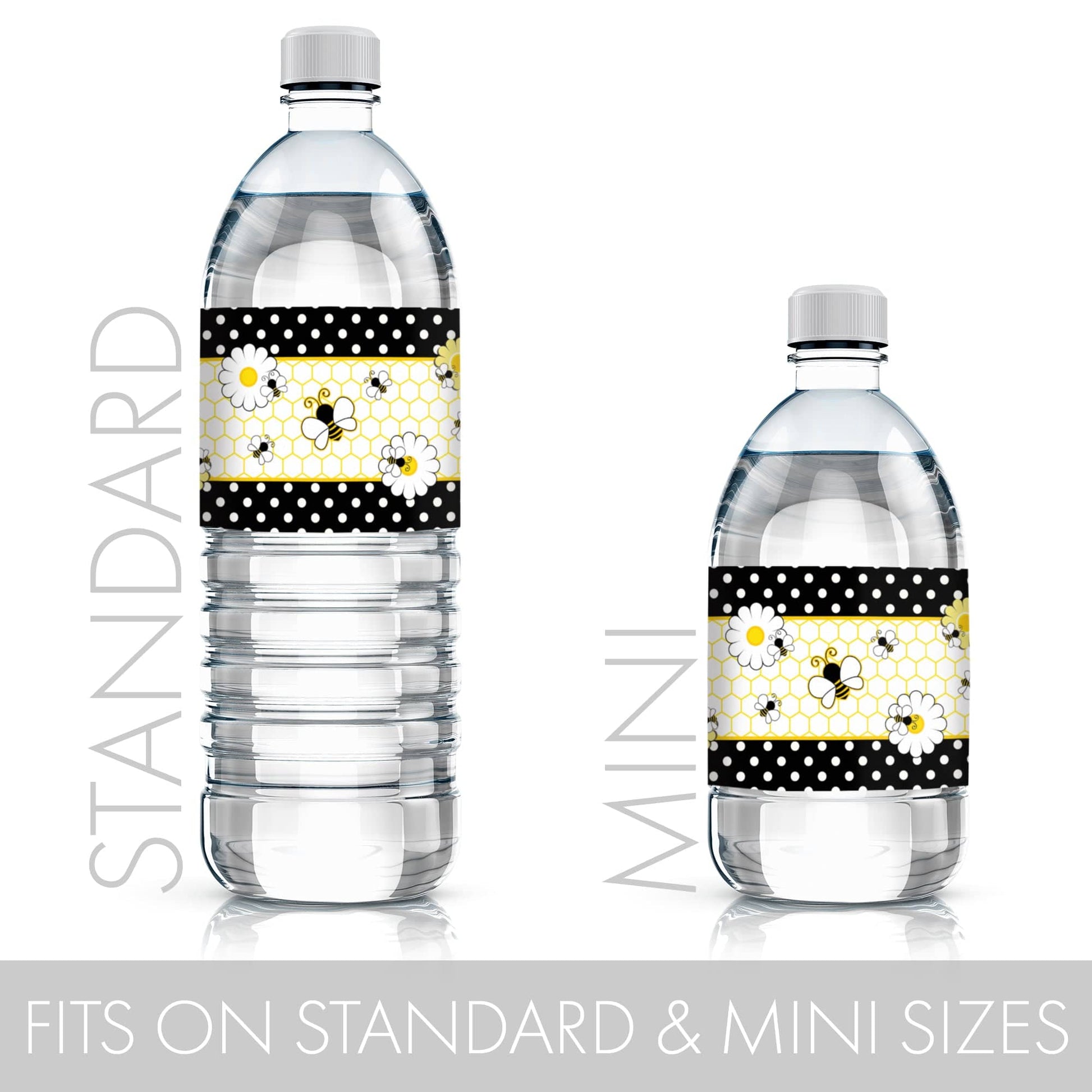 Bumble Bee Water Bottle Labels - 24 Count