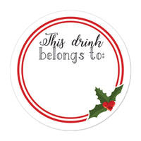 Christmas Cheer: Christmas Party - Drink Name Labels - 40 Tag Stickers