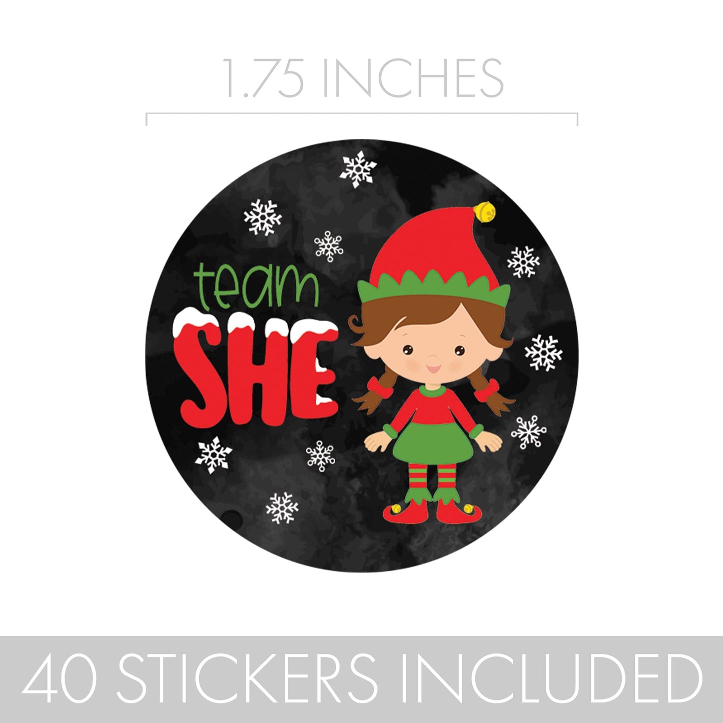 Christmas Elf Gender Reveal Stickers - What the Elf - 40 Labels
