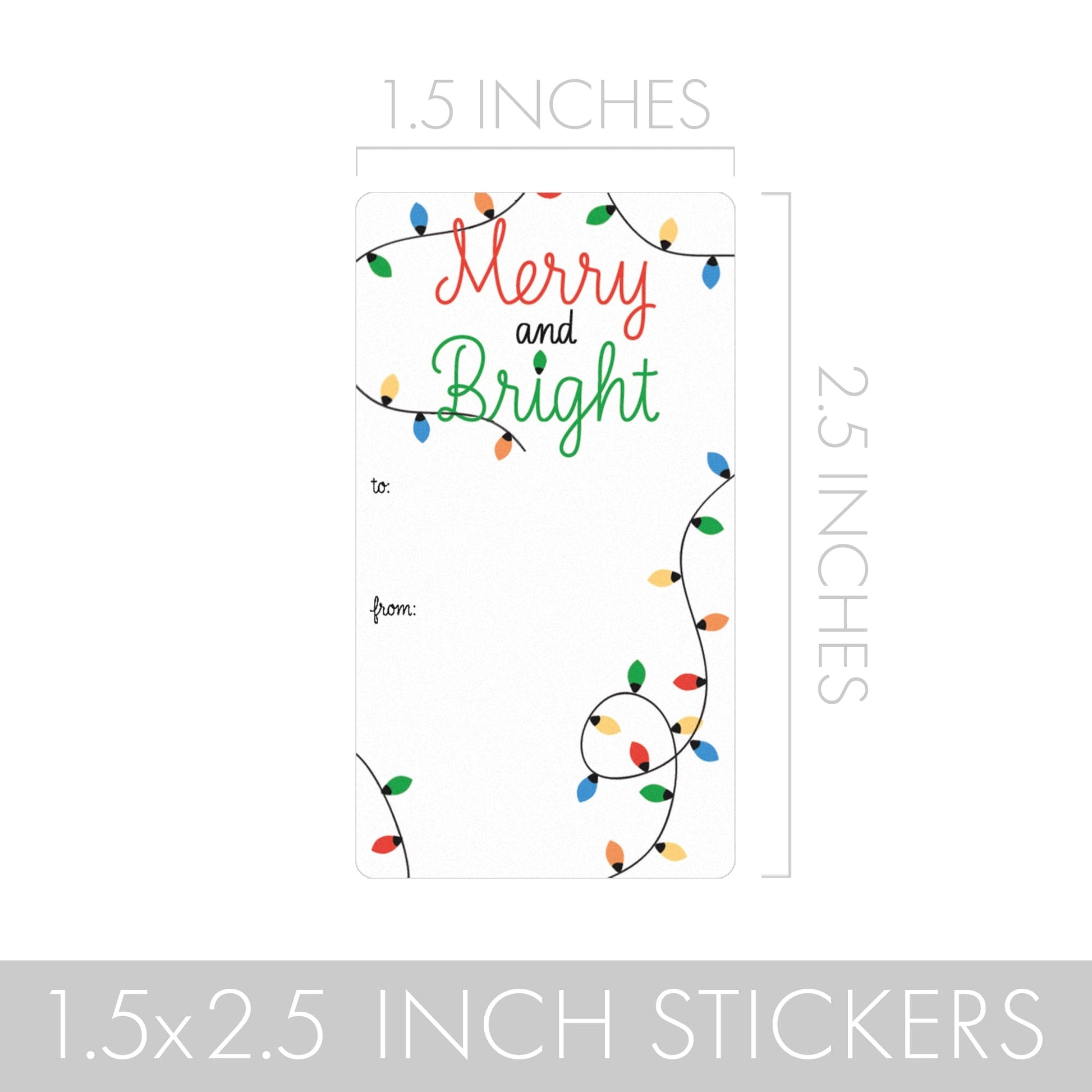 Christmas Lights Gift Tag Stickers – 75 Labels
