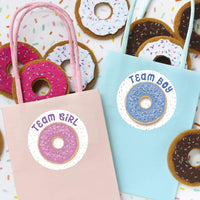 Donut Theme Gender Reveal Party -We Donut Know - Team Boy or Girl - 40 Stickers