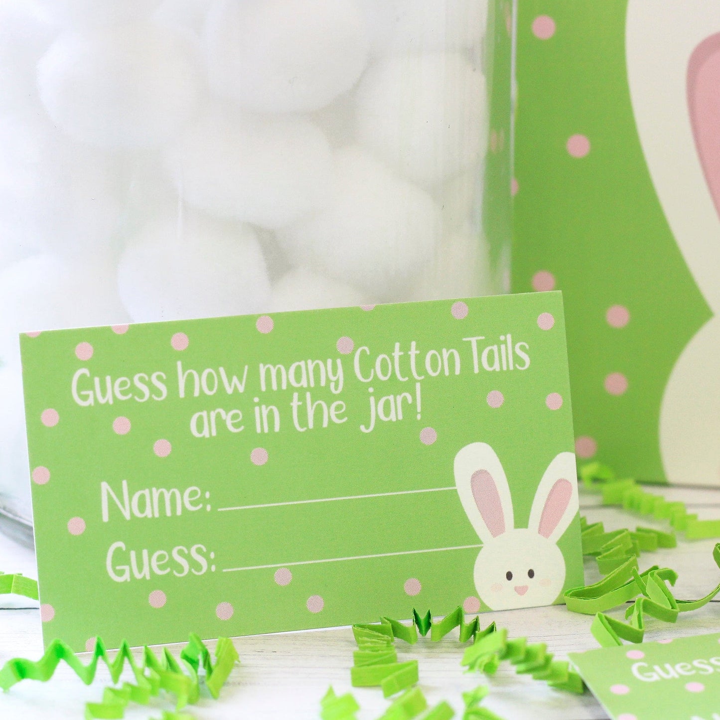 Extra Guess Cards ONLY (No Sign) Easter How Many Cotton Tails Game