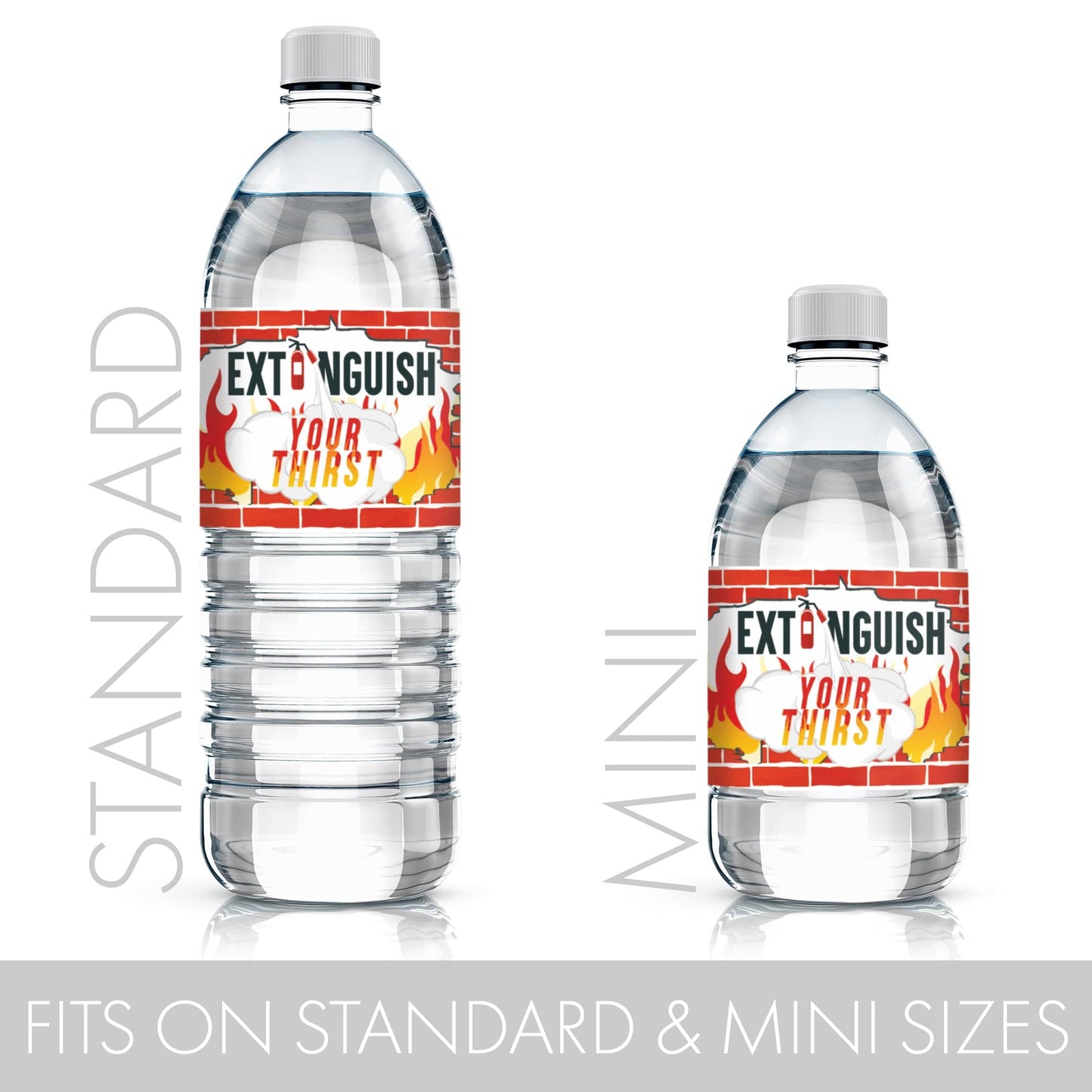 Firefighter Birthday Party Water Bottle Labels - 24 Count