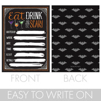 Halloween Party Invitation Cards with Envelopes | Eat, Drink, and Be Scary | 12 Count
