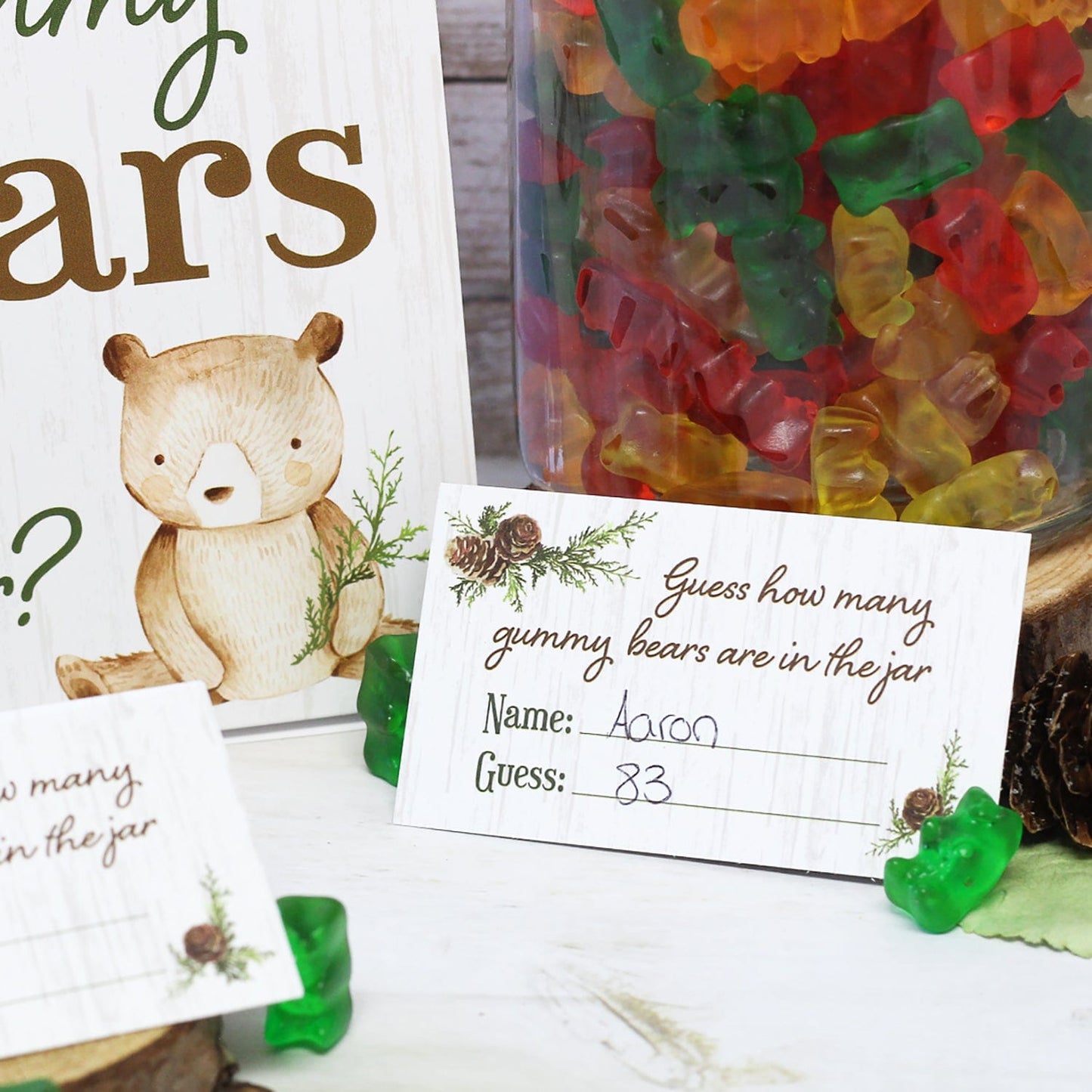 How Many Gummy Bears Woodland Baby Shower Game