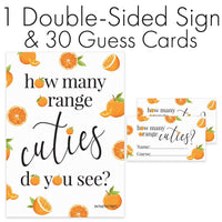 Sign with Cards How Many Orange Cuties Do You See? Game