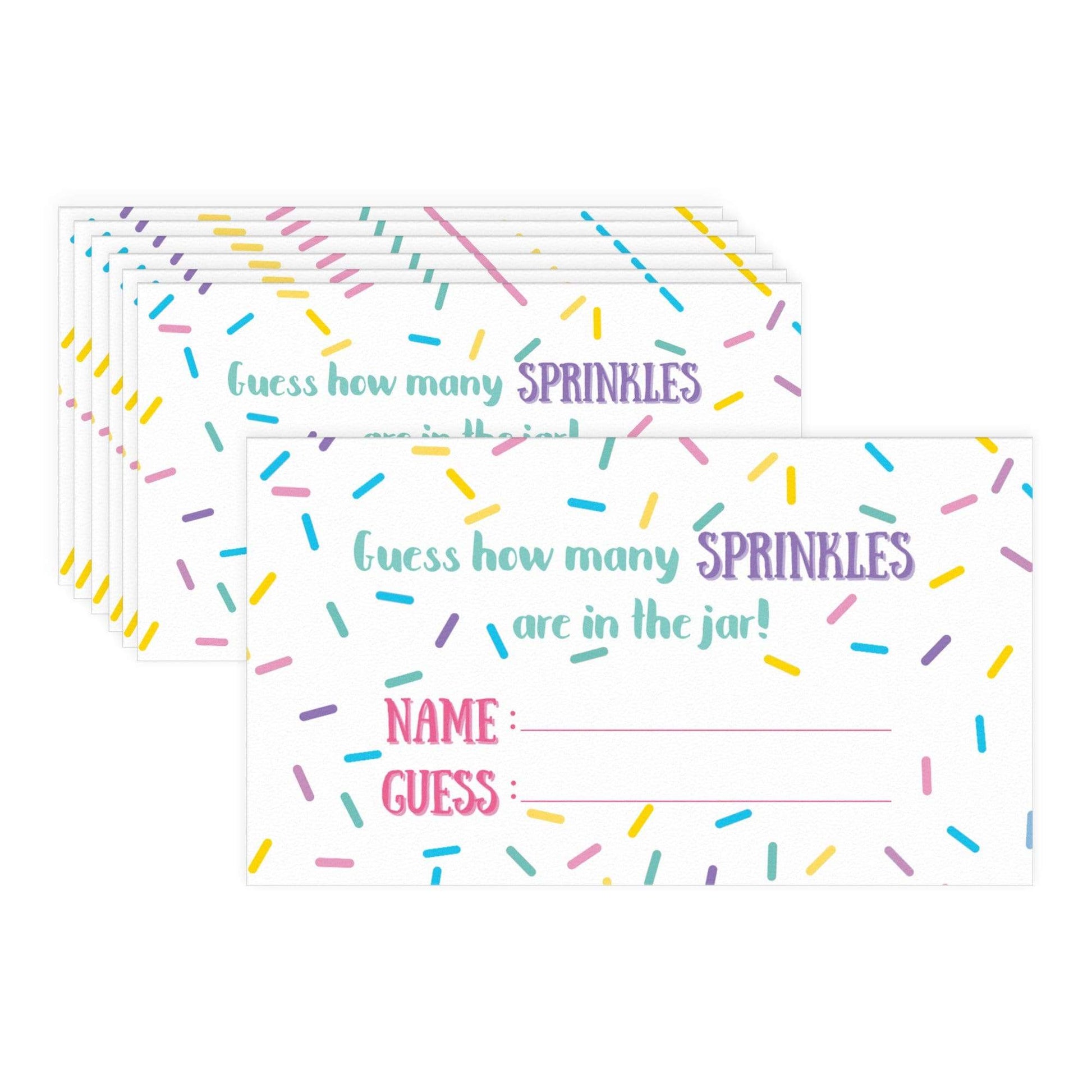 Extra Guess Cards ONLY (No Sign) How Many Sprinkles in the Jar Party Game