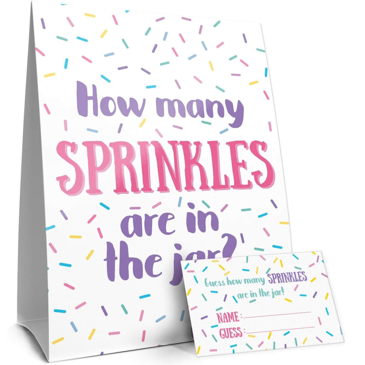 Sign with Cards How Many Sprinkles in the Jar Party Game