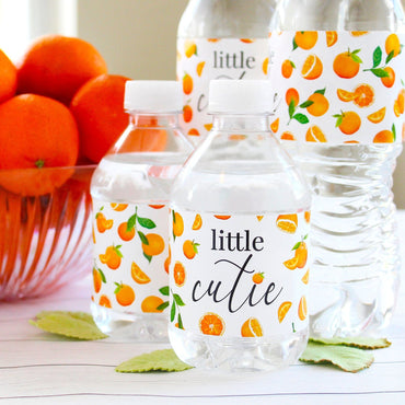 Little Cutie Baby Shower Water Bottle Labels, 24 Count