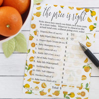 Little Cutie Orange Price is Right Baby Shower Game Cards - 20 Count