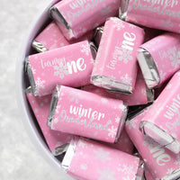 Make your winter Onederland Snowflake 1st birthday extra special with these 45 mini candy bar wrappers.