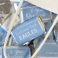Personalized Class Reunion Party Mini Candy Bar Labels - 45 ct (12 Color Choices)