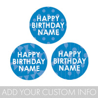 Personalized Happy Birthday Party Favor Stickers With Name - 180 Stickers