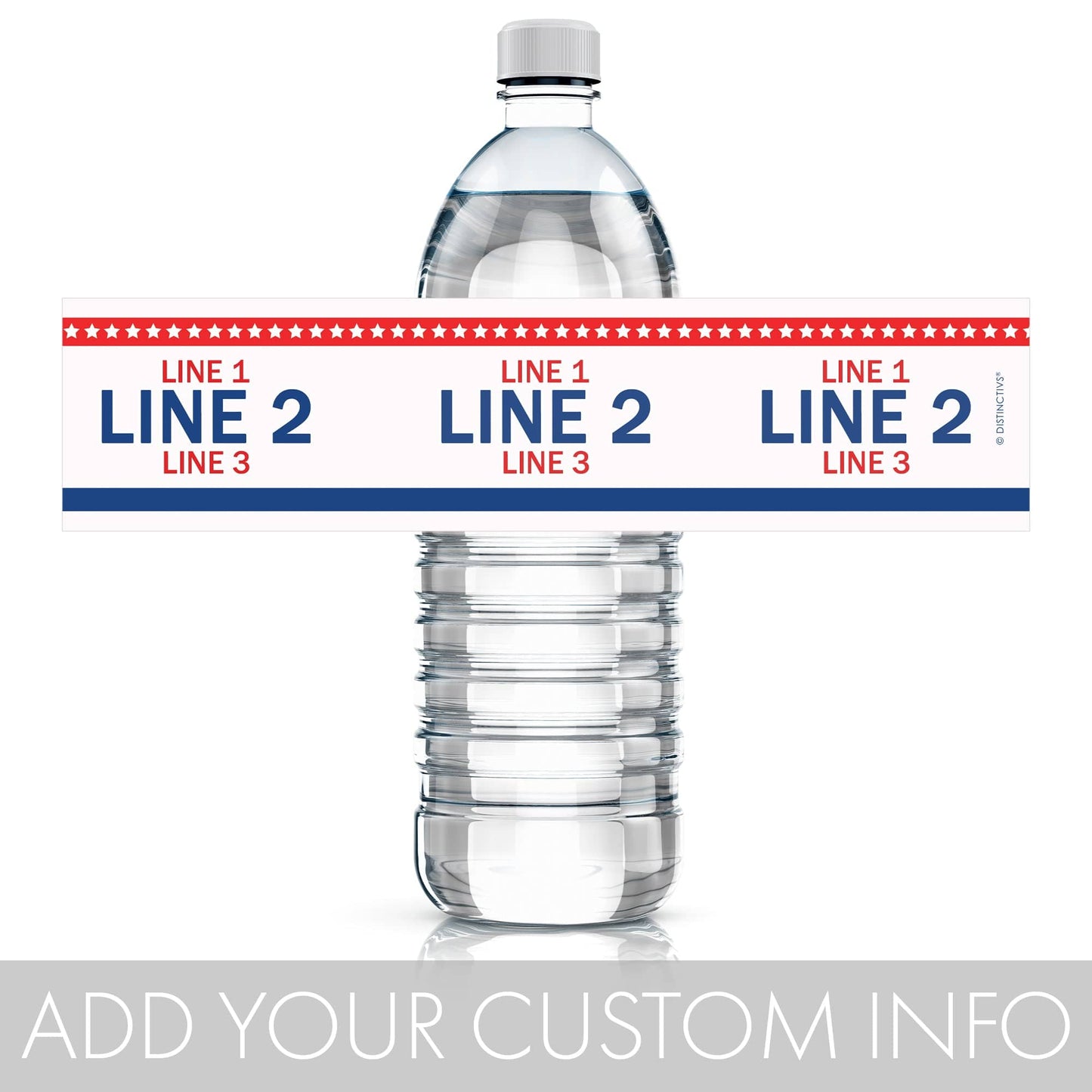 Personalized Political Campaign Vote For Water Bottle Labels - Customize 250 Stickers - White