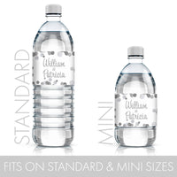 Personalized Silver Wedding Anniversary Water Bottle Labels - 24 Stickers